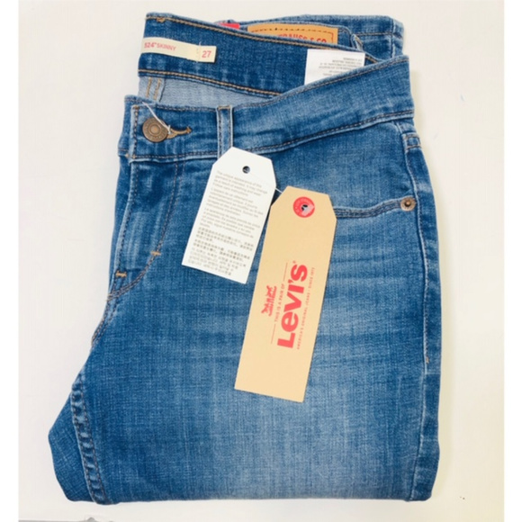 SOLD Levi's 524 Skinny Jeans Indigo Sz 4 x 32 - Picture 6 of 7